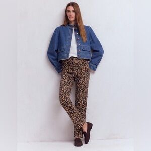NWT Boden High Rise Straight Jeans in Animal Print